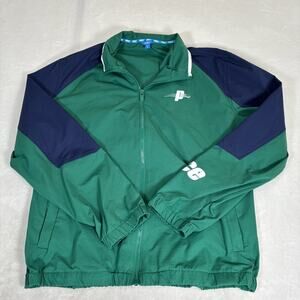 Prince Pickleball Track Jacket Mens XL Green & Navy Blue Pocket Full-Zip Chrty